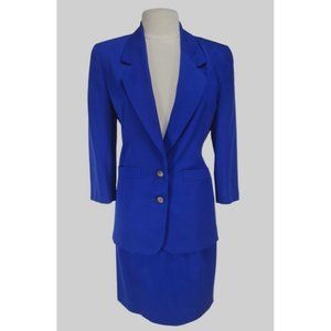 Premier Womens Two Pieces Skirt Suit Petti Size XS Jacket Size 6 Skirt Blue 101P